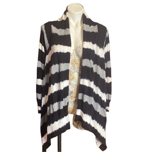 Michael Michael Kors Open Front Striped Ty dye asymmetrical Cardigan Sweater S/M - Picture 1 of 7